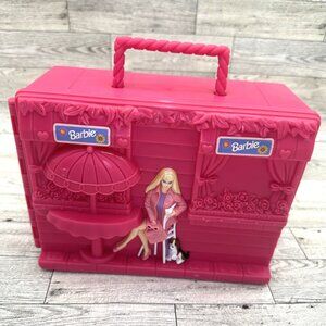 Vintage 1999 Mattel Small Barbie Pink Doll Trunk Carry Case